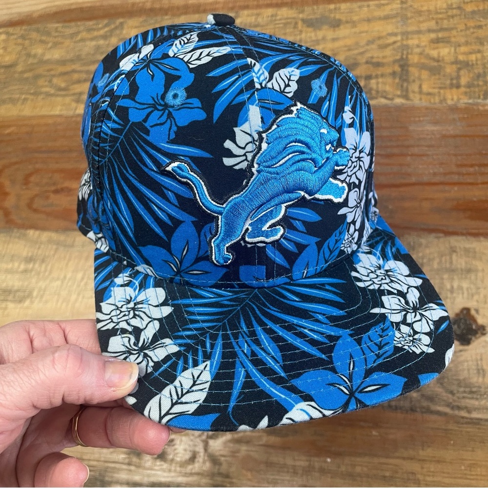 Detroit Lions New Era 9fifty Snapback Hat Cap Blue Floral Hawaiian
